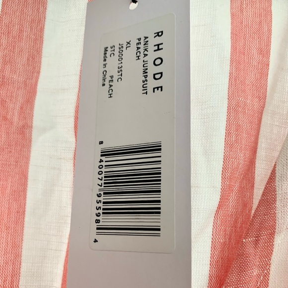 Rhode Anika Striped Jumpsuit in Peach NEW - Picture 4 of 9